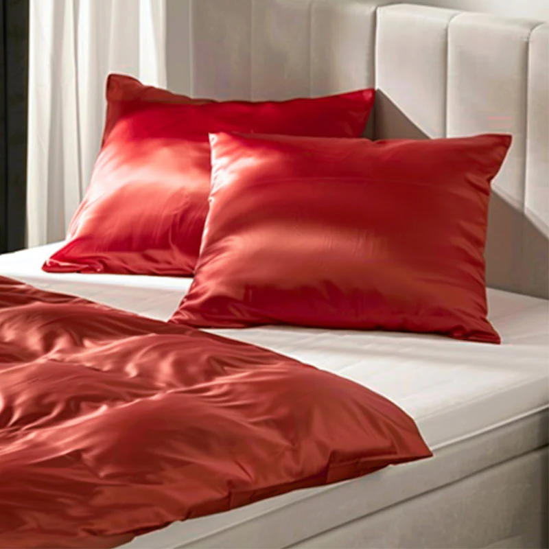 2-PACK: Kussenslopen Silk Satin - Rood