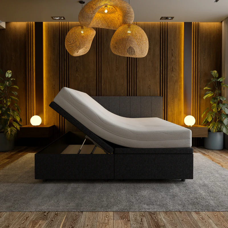Boxspring met Opbergruimte Hotel Prestige - Zwart