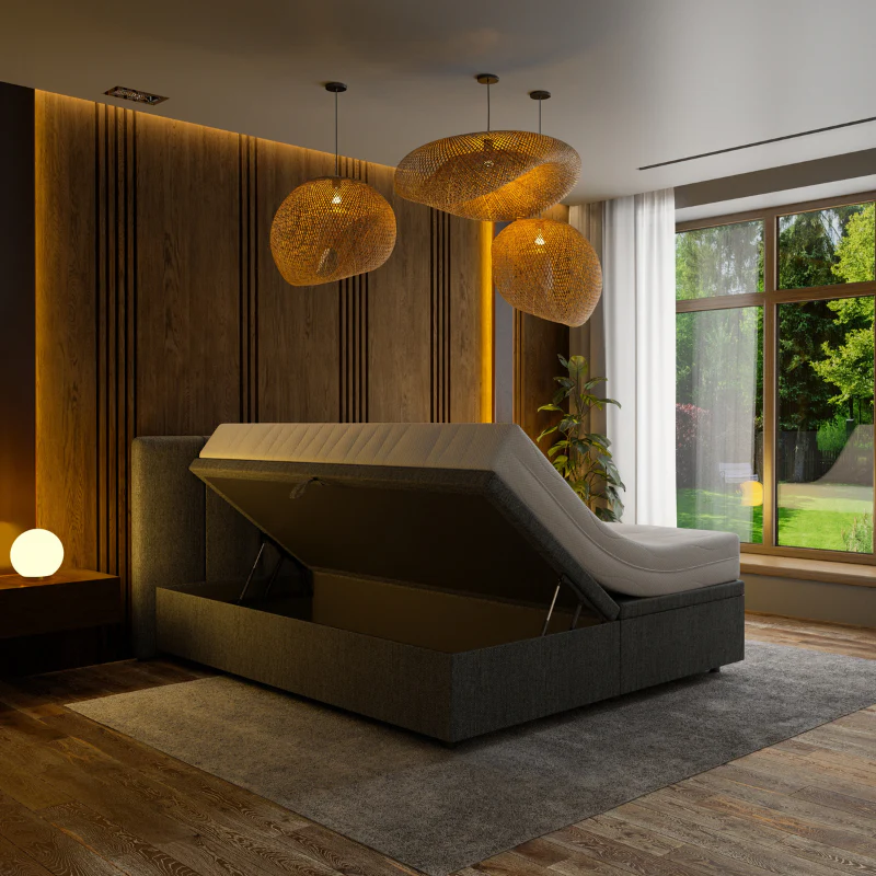 Boxspring met Opbergruimte Hotel Royal - Antraciet - Image 4