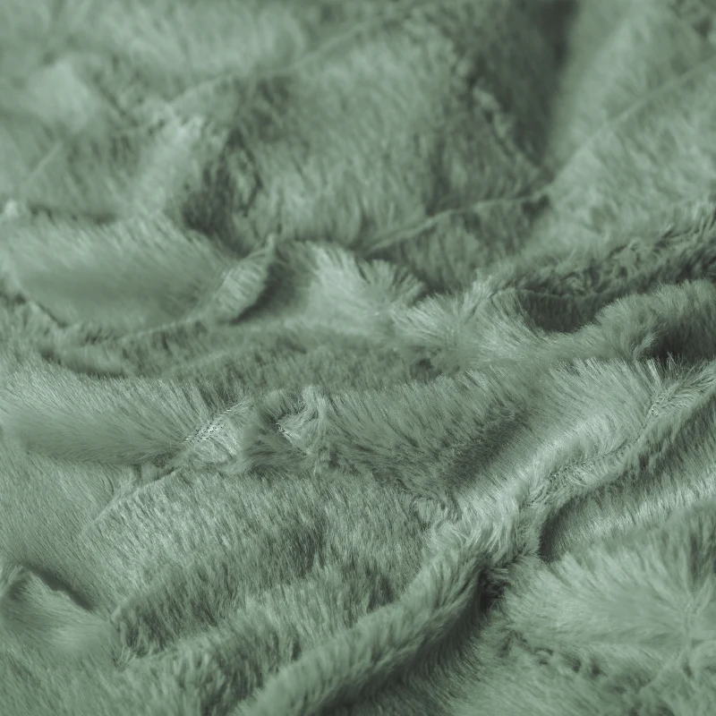 Dekbedovertrek Faux Fur - Check - Groen - Image 7