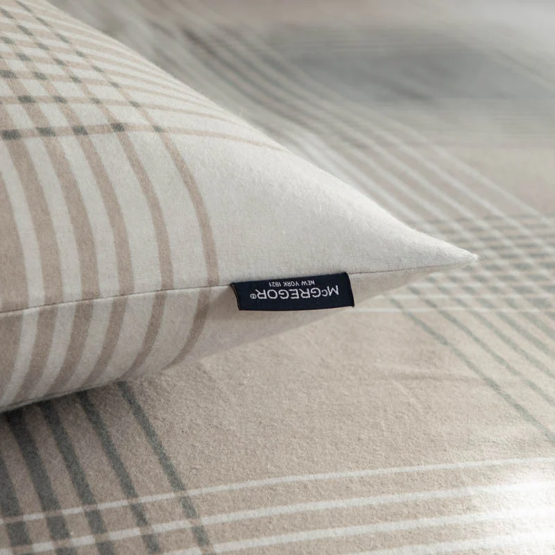 Dekbedovertrek McGregor - Katoen-Flanel - Taupe Tartan - Image 3