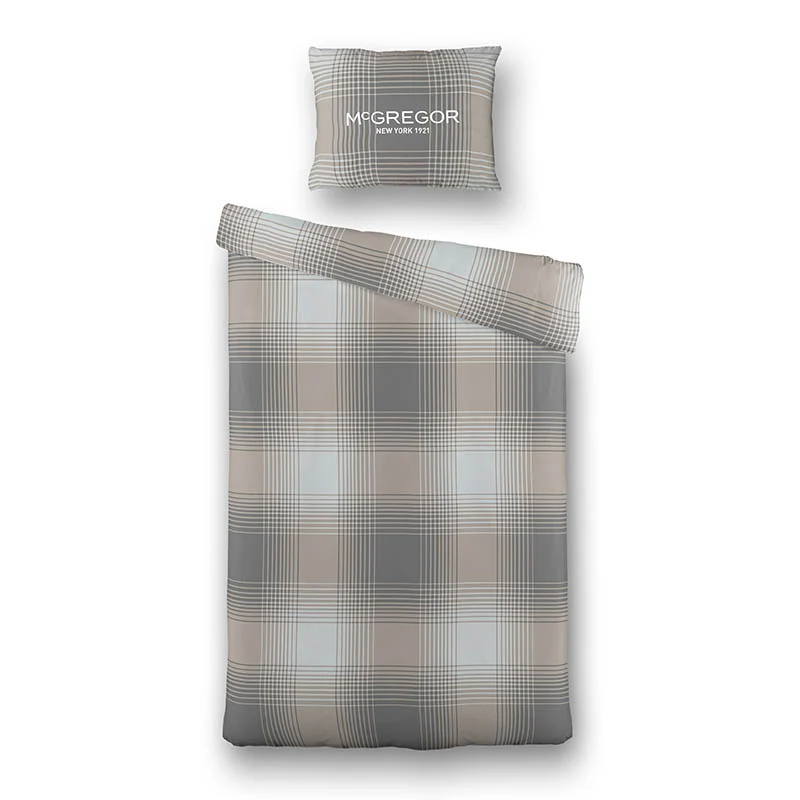 Dekbedovertrek McGregor - Katoen-Flanel - Taupe Tartan - Image 5