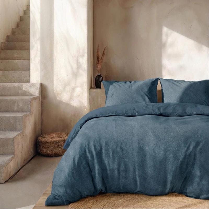 Dekbedovertrek Percale Katoen - Stonewash Blue
