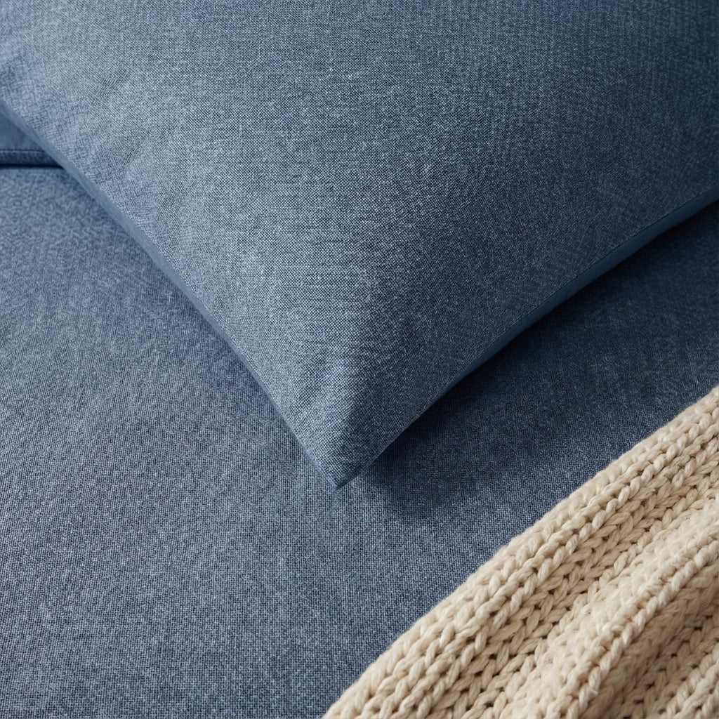 Dekbedovertrek Percale Katoen - Stonewash Blue - Image 4