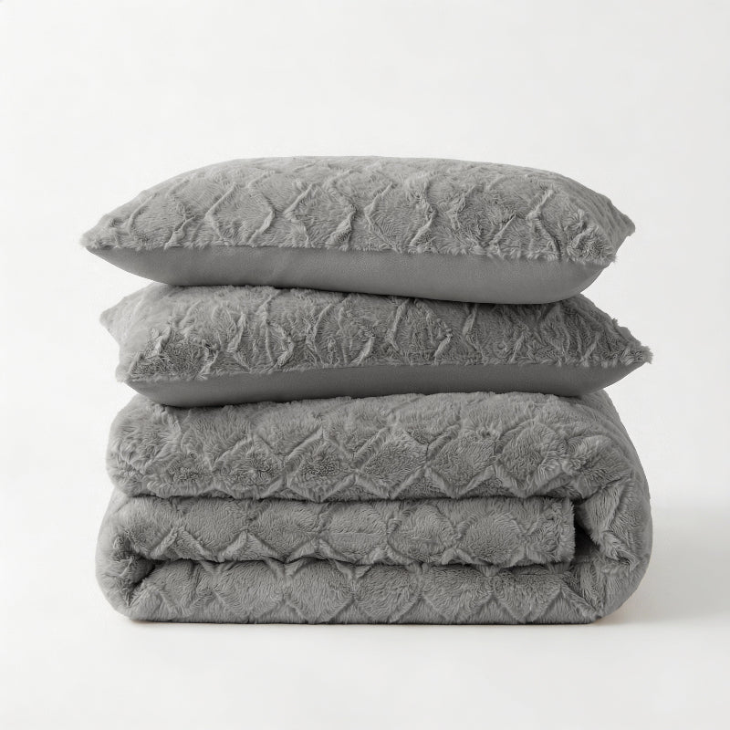 Dekbedovertrek Teddy Faux Fur Syon - Grijs