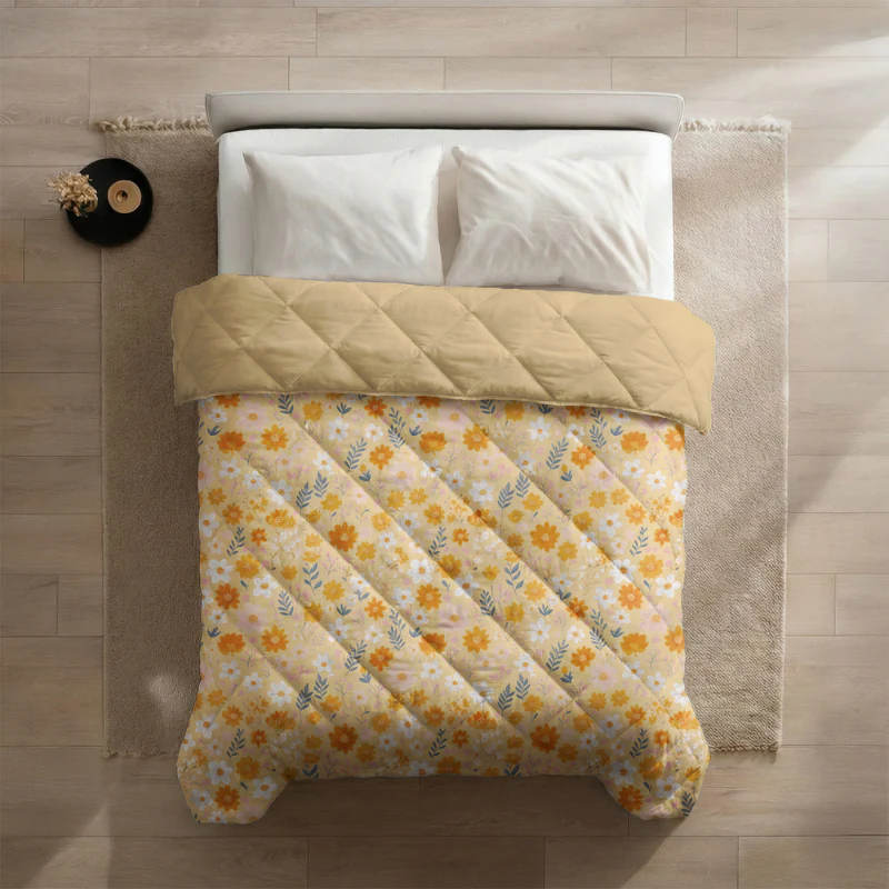 Easy Dekbed Zonder Overtrek - Orange Flower Field - Image 2