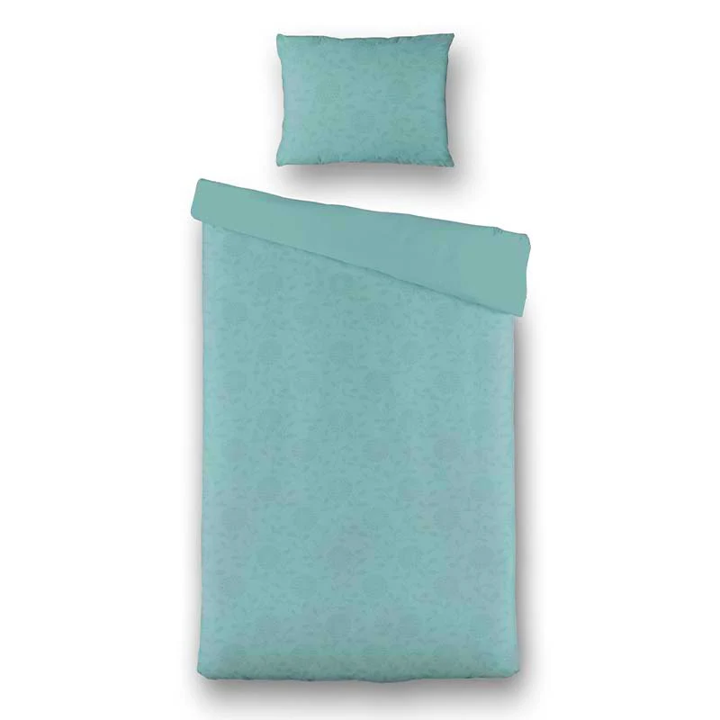 Embossed Bloem - Grijs/Blauw Dekbedovertrek - Image 5