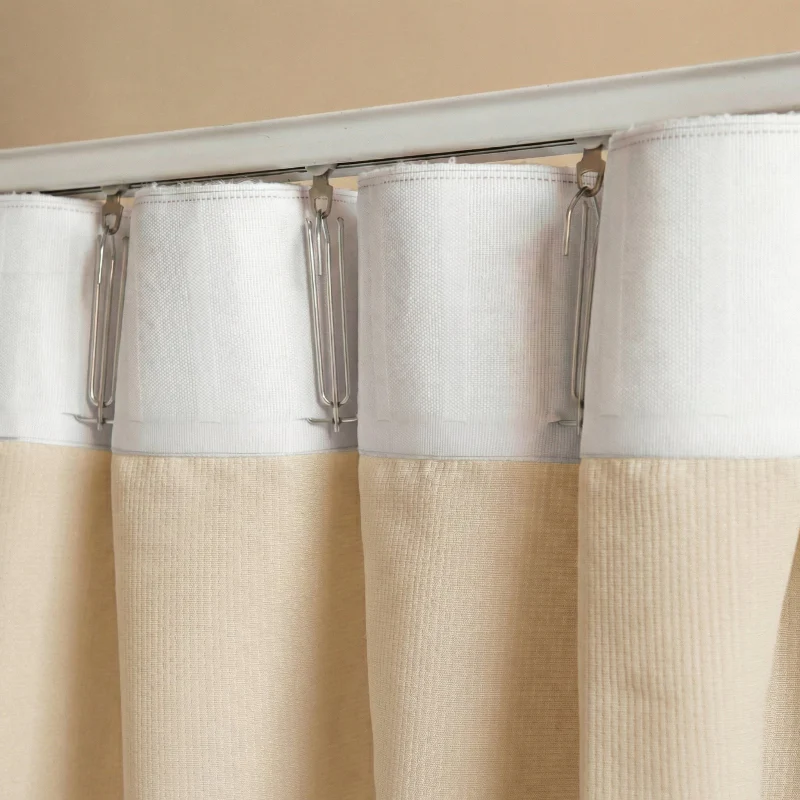 Gordijnen met Linnen Look - Haken of Ringen - Beige - Image 5