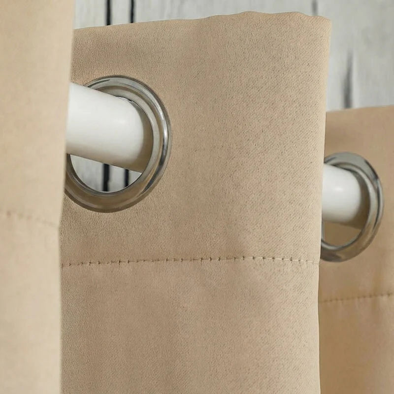 Gordijnen Verduisterend & Isolerend - Haken of Ringen - Beige - Image 3