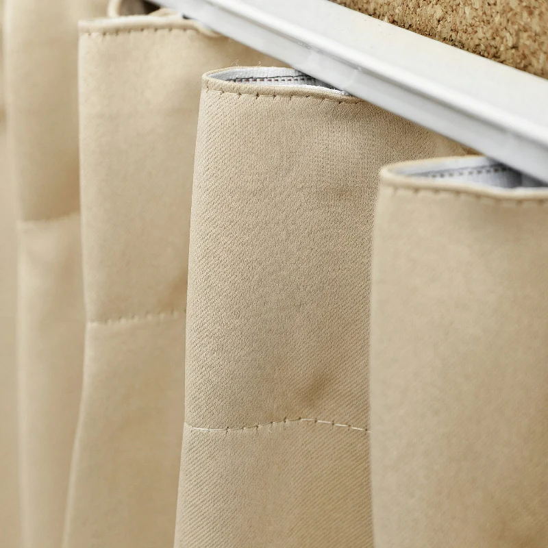 Gordijnen Verduisterend & Isolerend - Haken of Ringen - Beige - Image 4