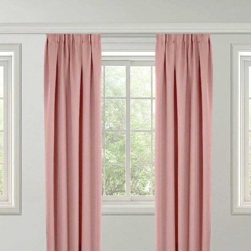 Gordijnen Verduisterend & Isolerend - Haken of Ringen - Oud Roze