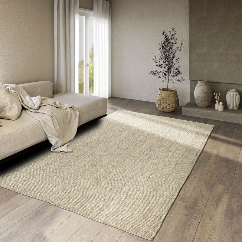 Handgeweven Jute Vloerkleed Rosalie - Creme