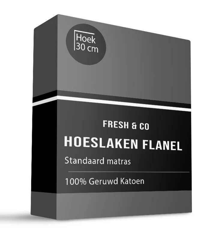 Hoeslaken - Flanel Katoen - Antraciet