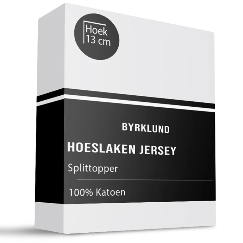 Splittopper Hoeslaken Katoen - Jersey Stretch - Wit