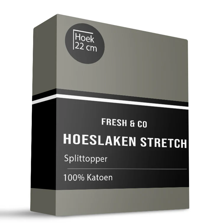 Splittopper Hoeslaken - Katoen Jersey Stretch - Truffel