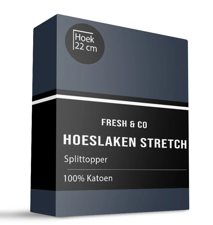 Splittopper Hoeslaken - Katoen Jersey Stretch - Navy