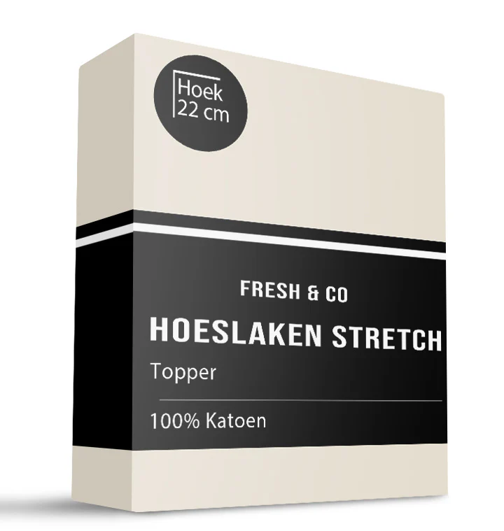 Topper Hoeslaken - Katoen Jersey Stretch - Creme