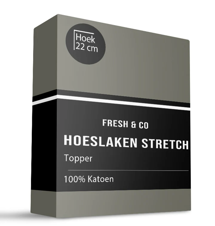 Topper Hoeslaken - Katoen Jersey Stretch - Truffel