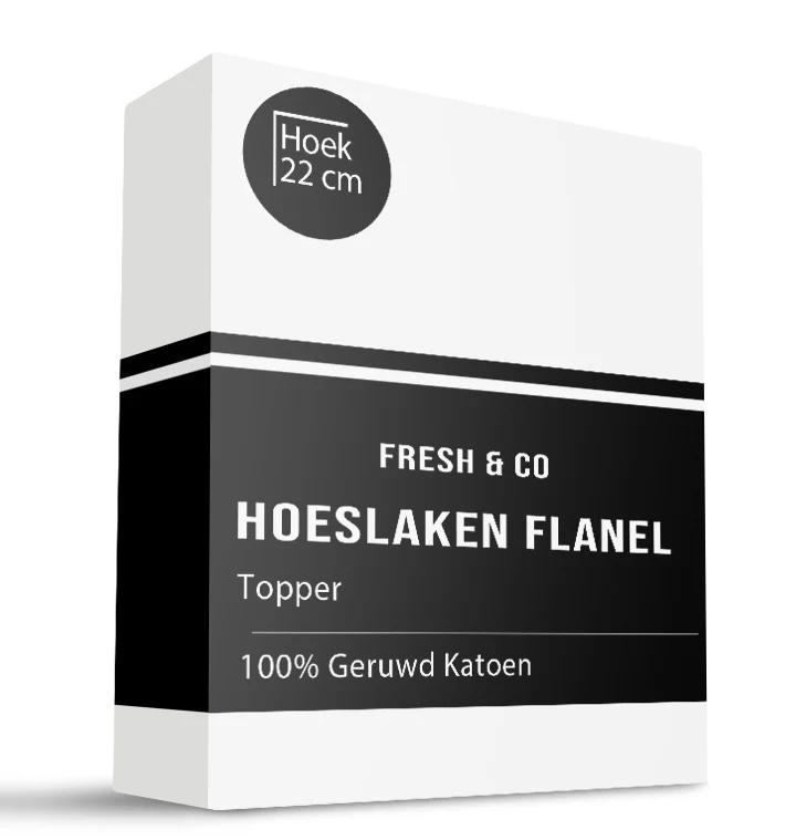 Topper Hoeslaken Katoen Flanel - Wit