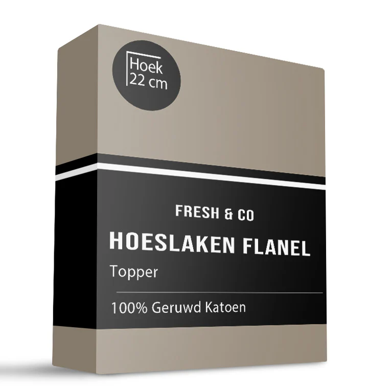 Topper Hoeslaken - Katoen Flanel - Truffel