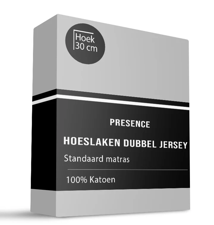 Hoeslaken - Katoen Dubbel Jersey - Lichtgrijs