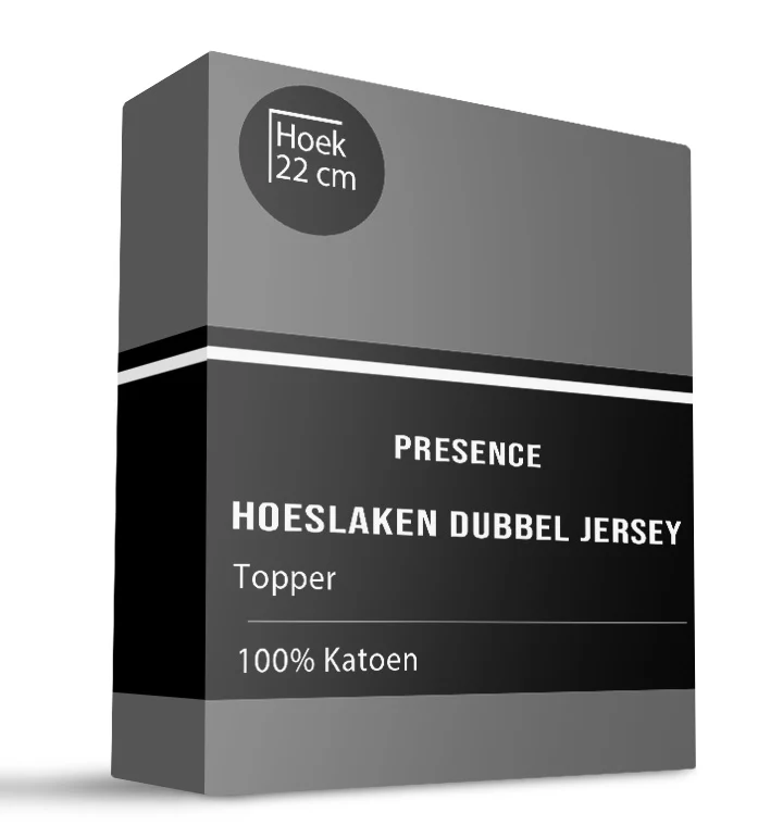 Topper Hoeslaken - Katoen Dubbel Jersey - Antraciet