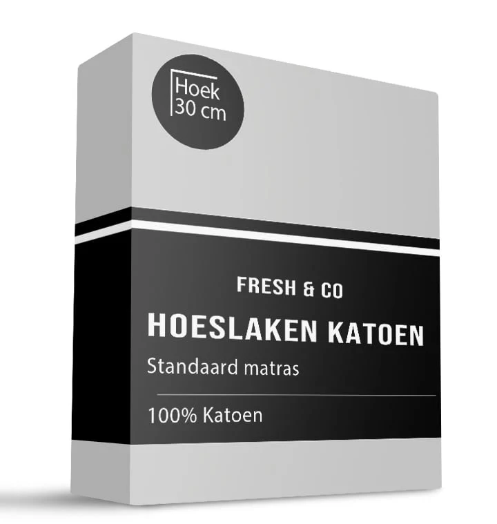 Hoeslaken - Katoen - Lichtgrijs