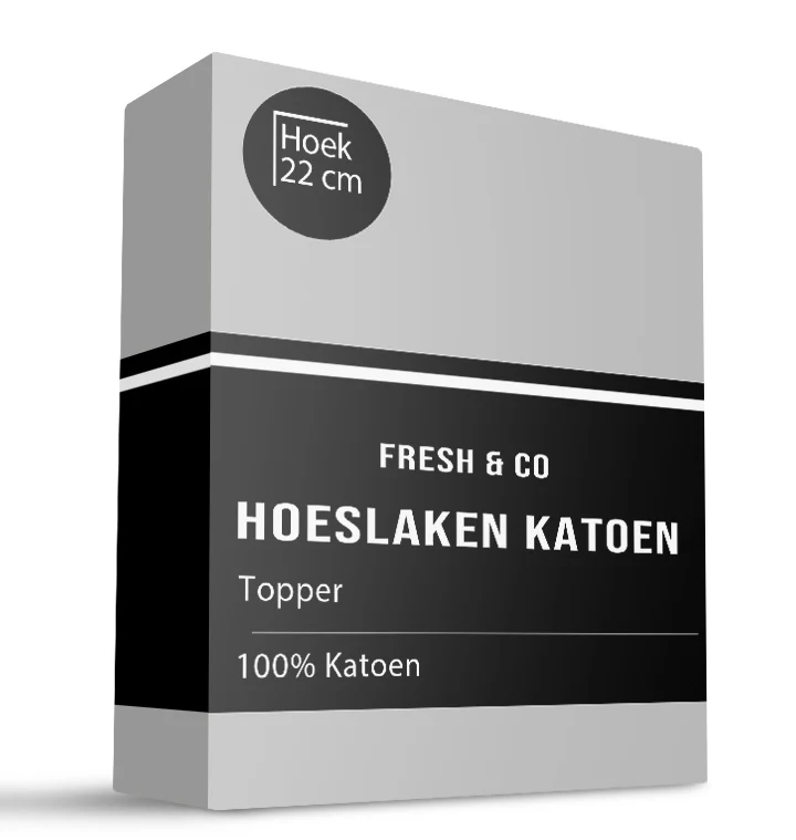 Topper Hoeslaken - Katoen - Grijs