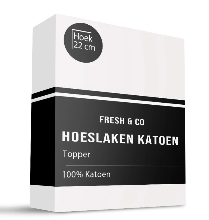 Topper Hoeslaken - Katoen - Wit