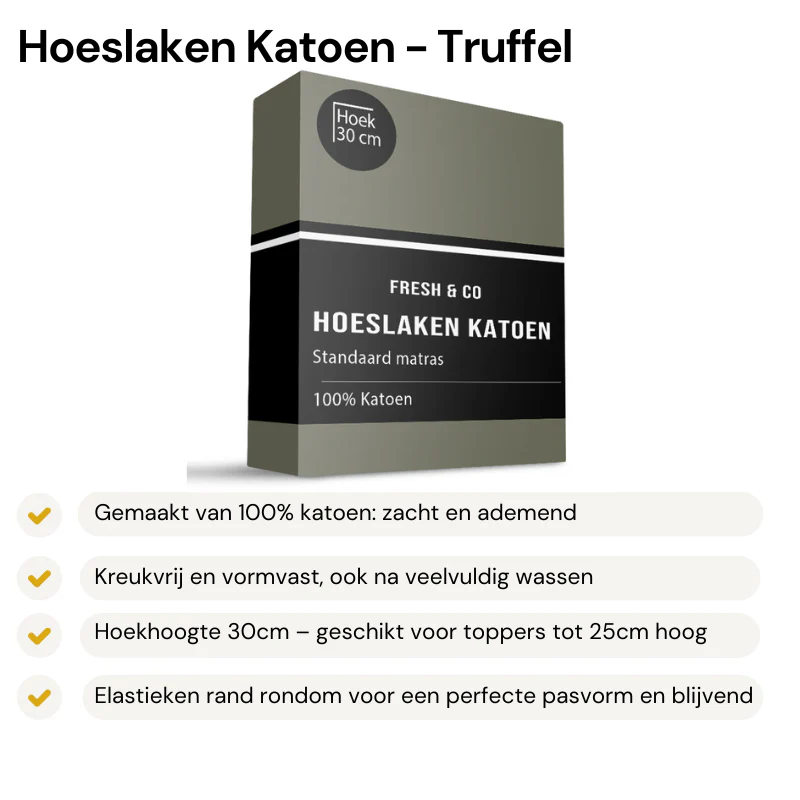 Hoeslaken - Katoen - Truffel - Image 2