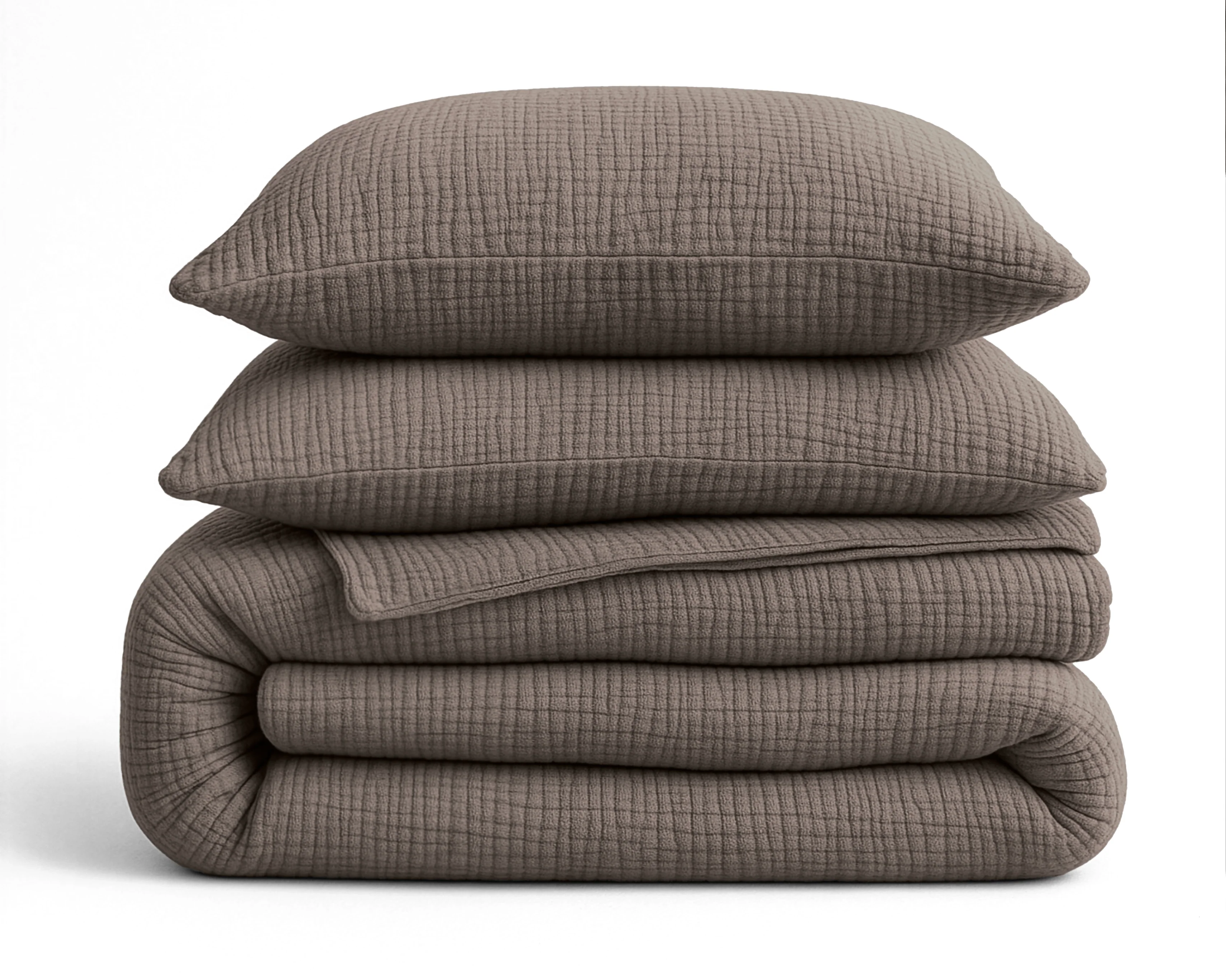 Lazy Dekbed Zonder Overtrek - Katoen Mousseline - Donker Taupe
