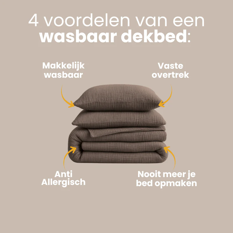 Lazy Dekbed Zonder Overtrek - Katoen Mousseline - Donker Taupe - Image 11