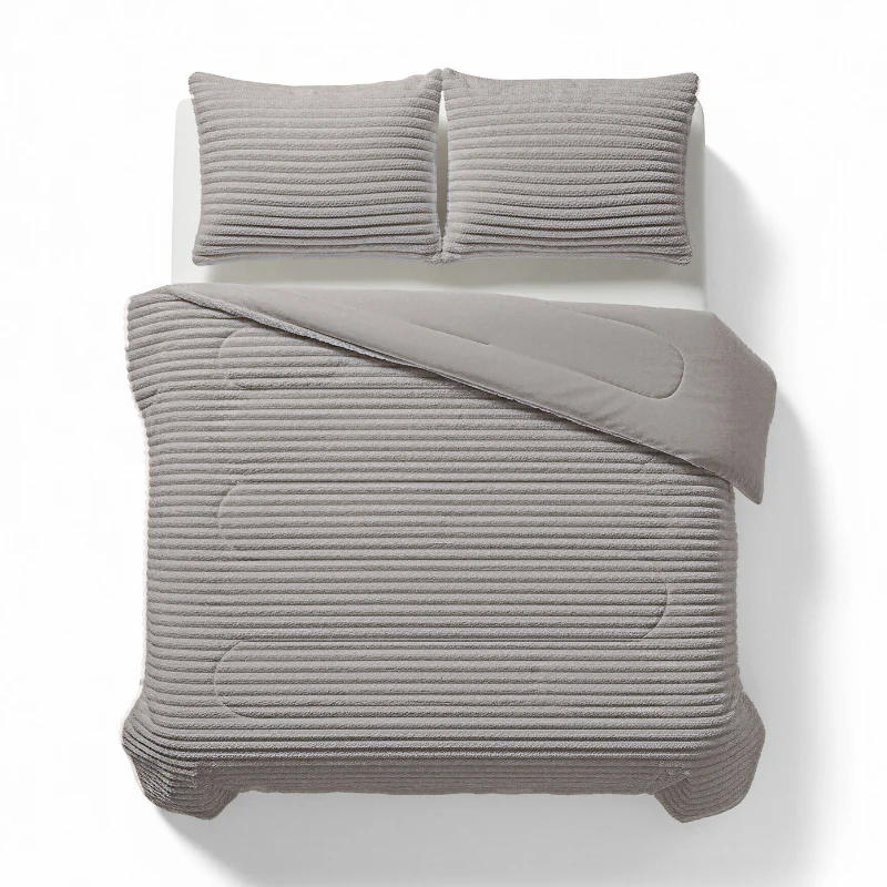Lazy Dekbed Zonder Overtrek - Teddy Rib - Grijs - Image 10