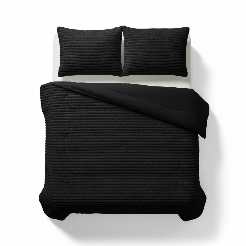 Lazy Dekbed Zonder Overtrek - Teddy Rib - Zwart - Image 3