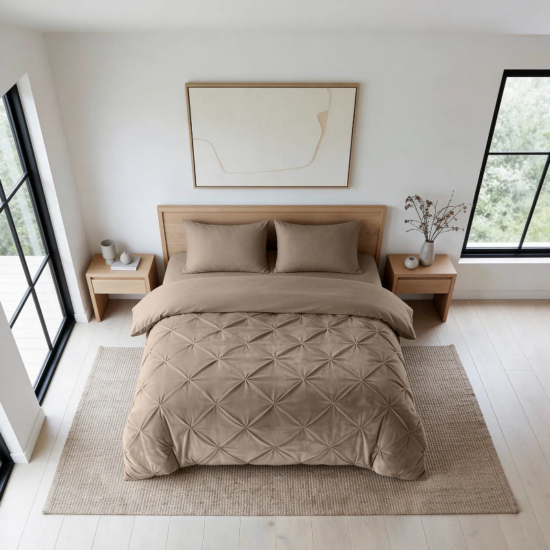 Lazy Dekbed Zonder Overtrek - Velvet Pintuck - Taupe - Image 3