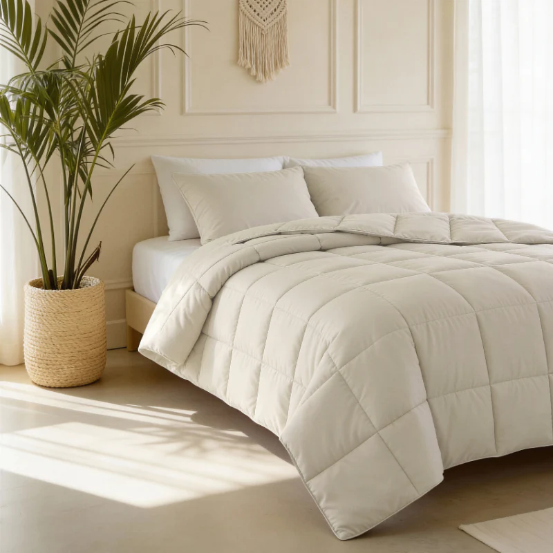 Lazy Dekbed Zonder Overtrek - Percale Katoen - Beige - Image 2
