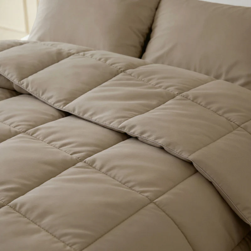 Lazy Dekbed Zonder Overtrek - Percale Katoen - Taupe - Image 4