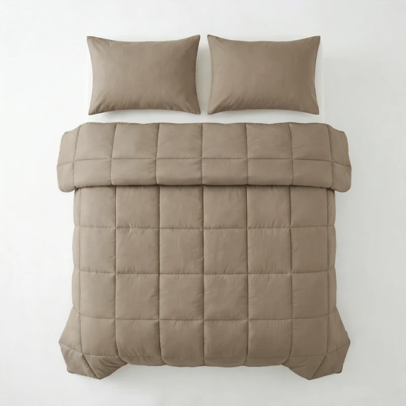Lazy Dekbed Zonder Overtrek - Percale Katoen - Taupe - Image 5