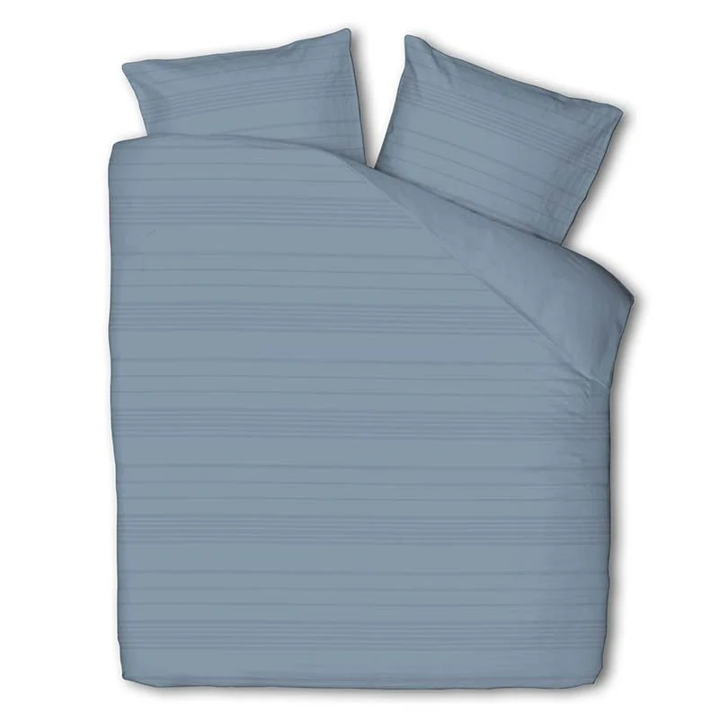 Dekbedovertrek Embossed Stripes - Blauw