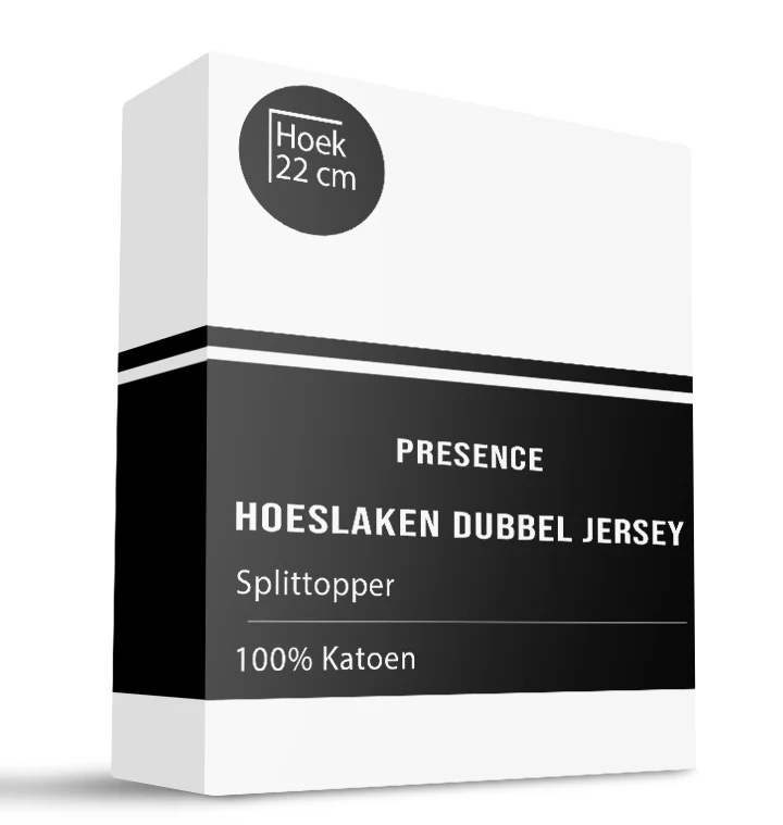 Splittopper Hoeslaken - Katoen Dubbel Jersey - Wit