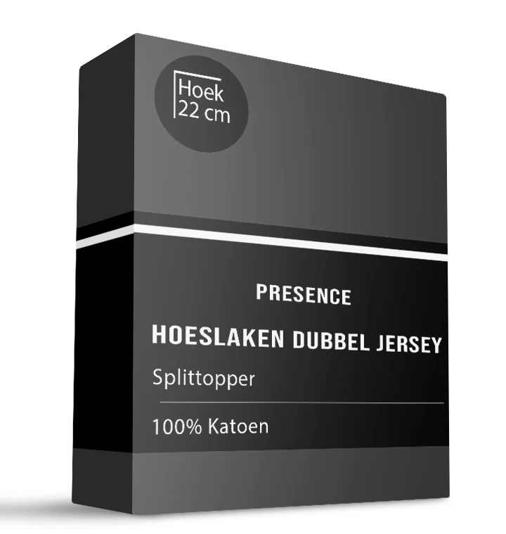 Splittopper Hoeslaken - Katoen Dubbel Jersey - Zwart