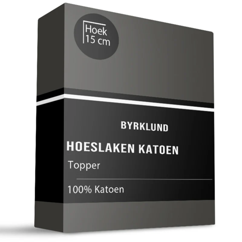 Topper Hoeslaken Katoen - Antraciet