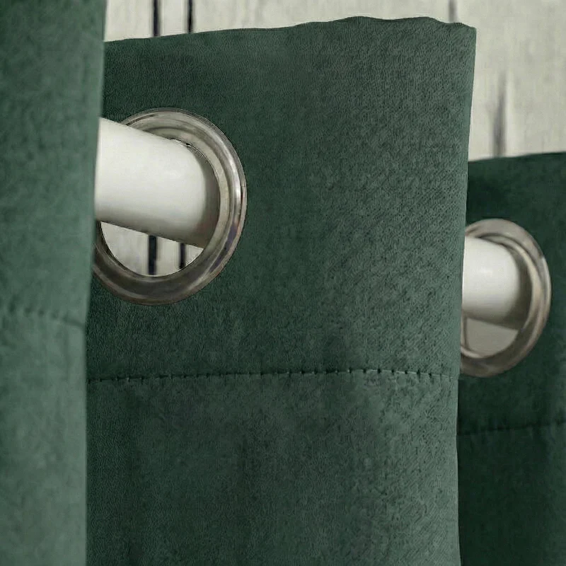 Velvet Gordijnen Verduisterend - Haken of Ringen - Groen - Image 3