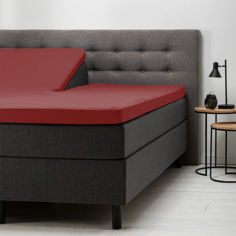 Splittopper Hoeslaken Katoen - Rood