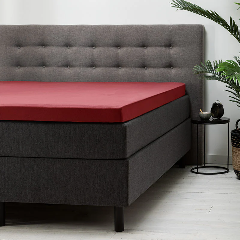 Topper Hoeslaken - Katoen - Rood