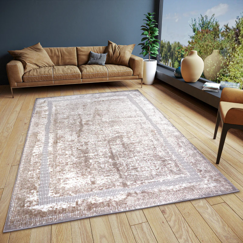 Vintage Vloerkleed Picasso - Zilver / Beige