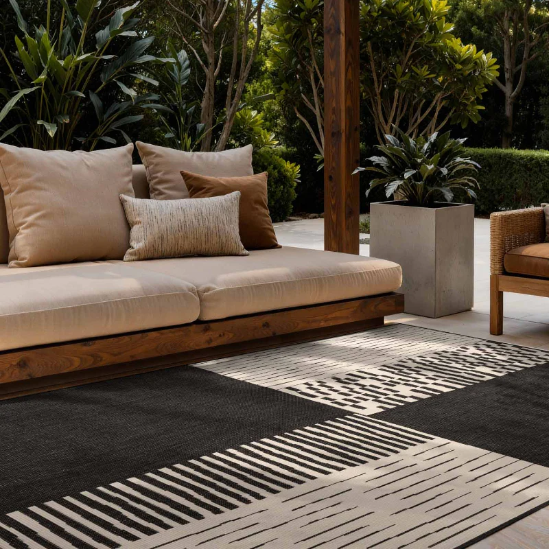 Vloerkleed Acacia Rechthoekig - Zwart Wit