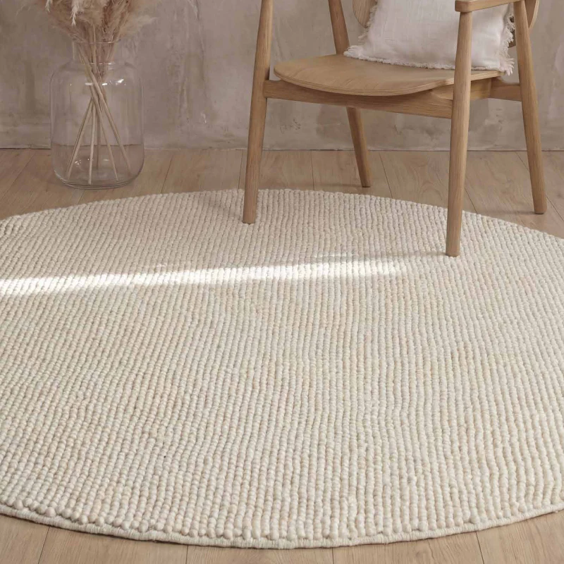 Vloerkleed Diana Rond - Natuurlijk Wit