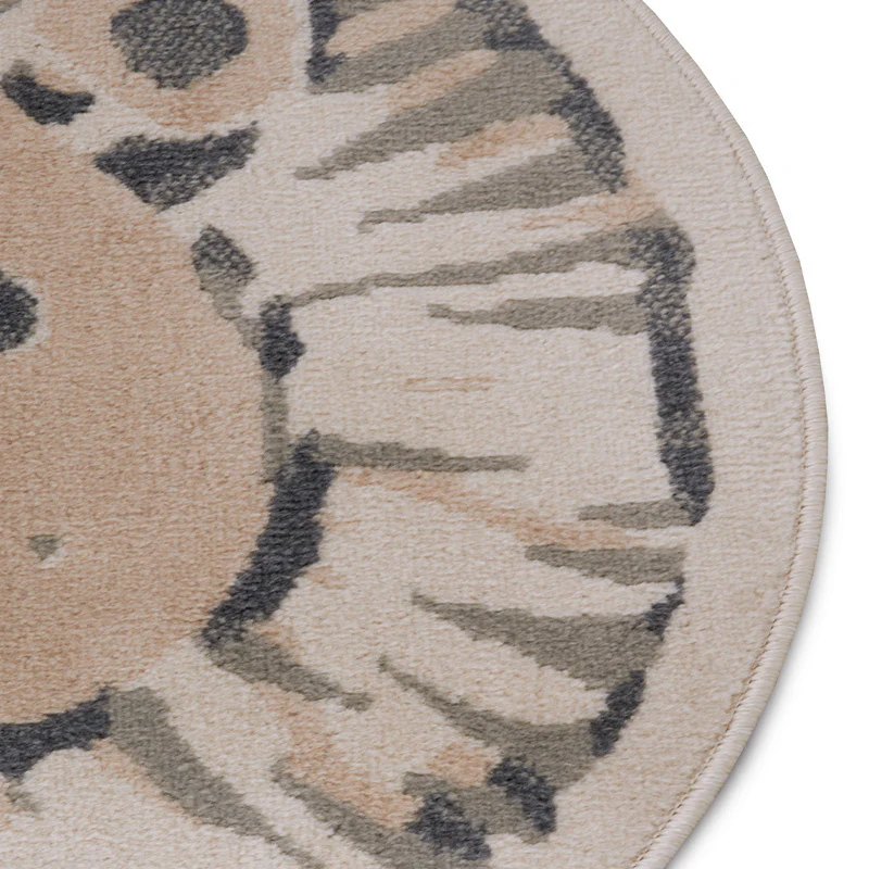 Vloerkleed Kids Little Lion Rond - Beige - Image 3